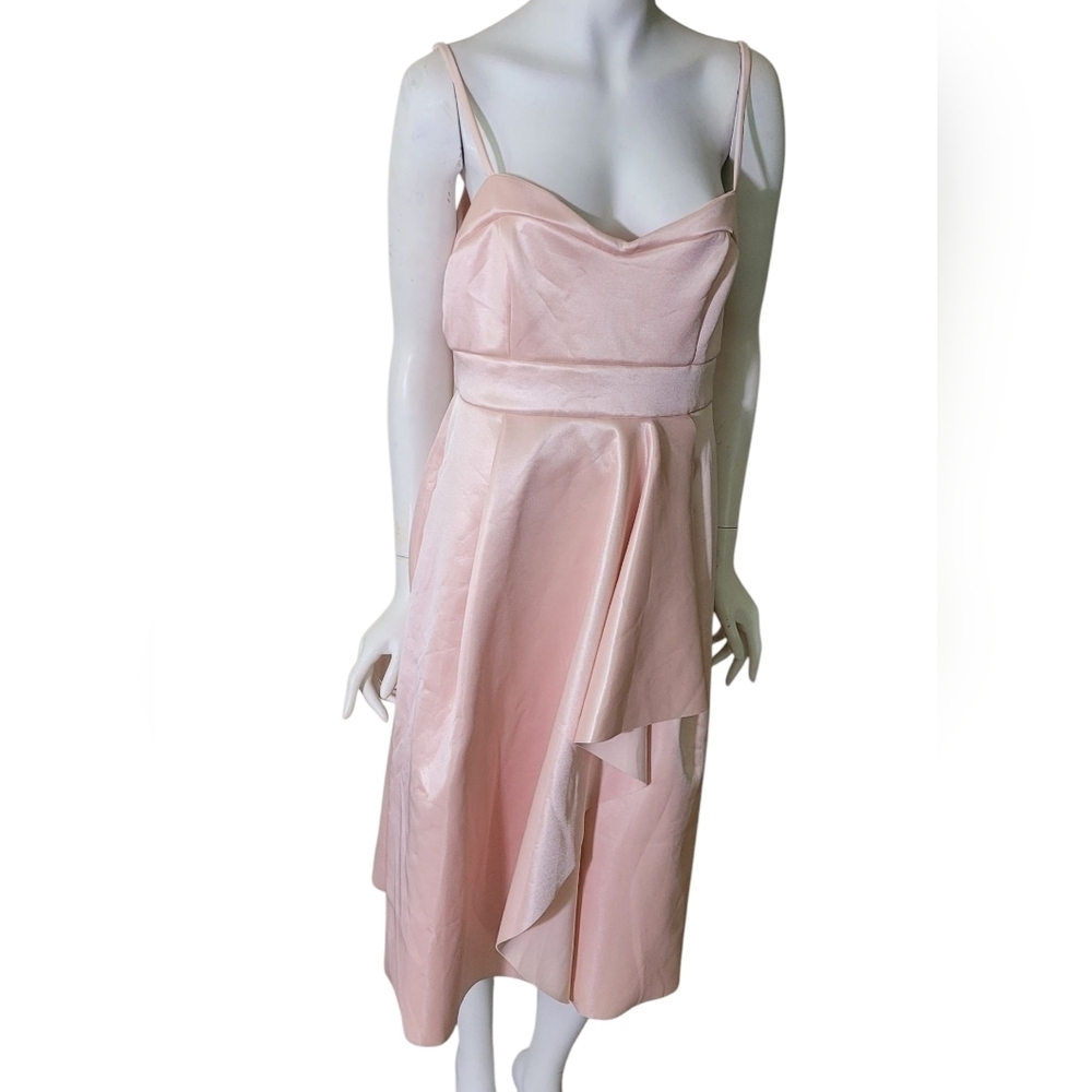 Asos Elegant Pink Satin Spaghetti Strap Wrap Dress Size‎ 14
